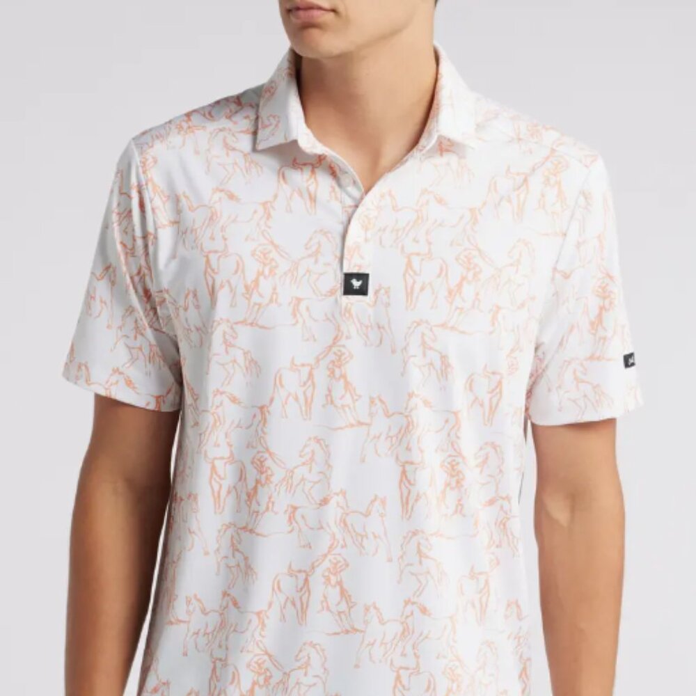 NWT Men’s Bad Birdie Core Wild Horses Performance Golf Polo – Small